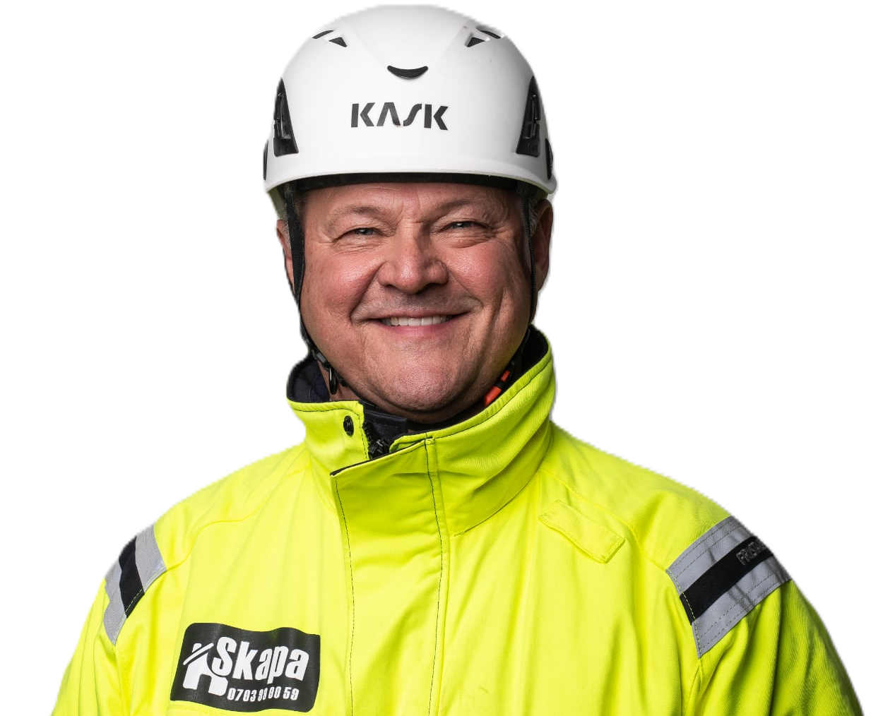 Din kontakt hos SKAPA I NORR, i hjälm och arbetskläder